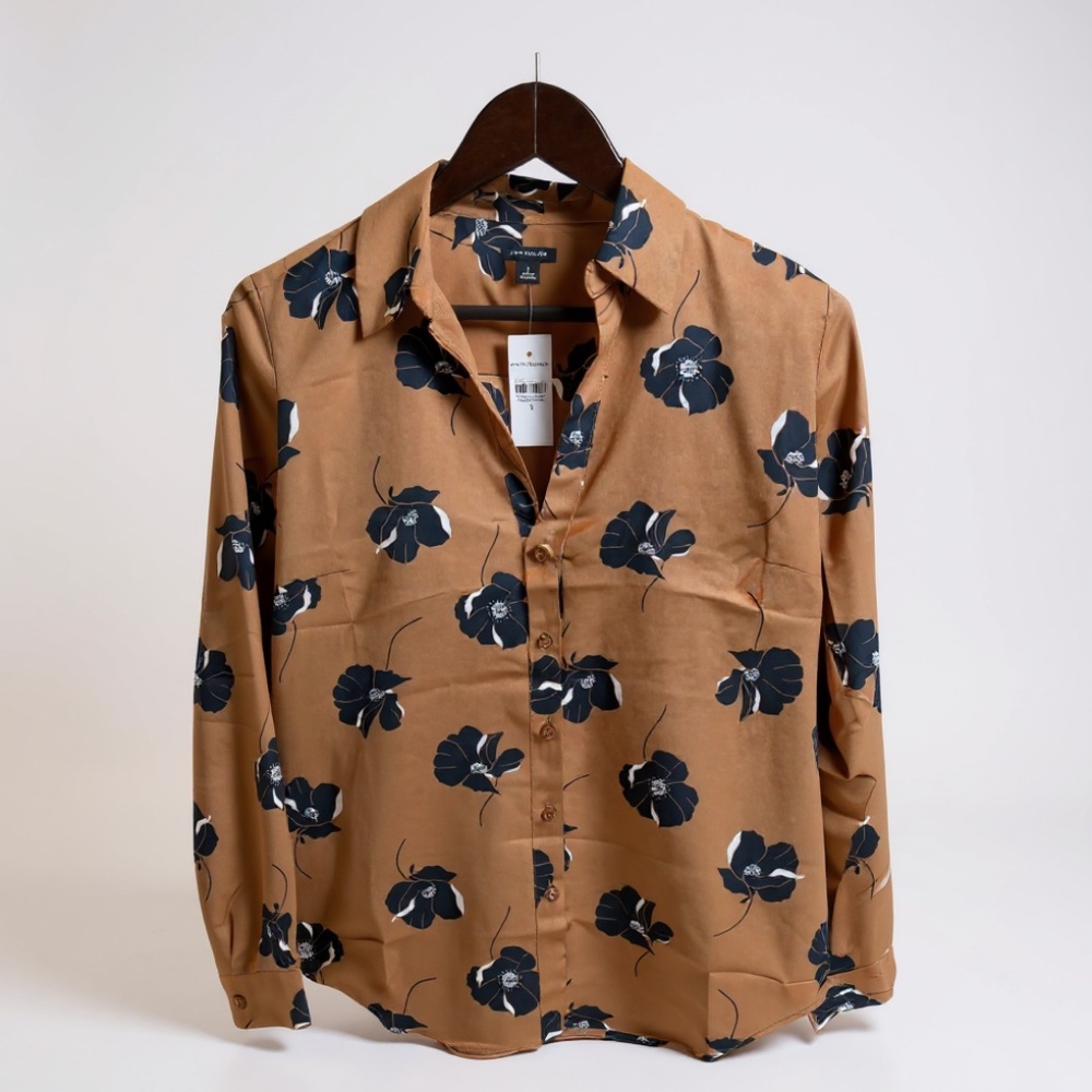 Ann Taylor Floral Button Down Blouse | Size S